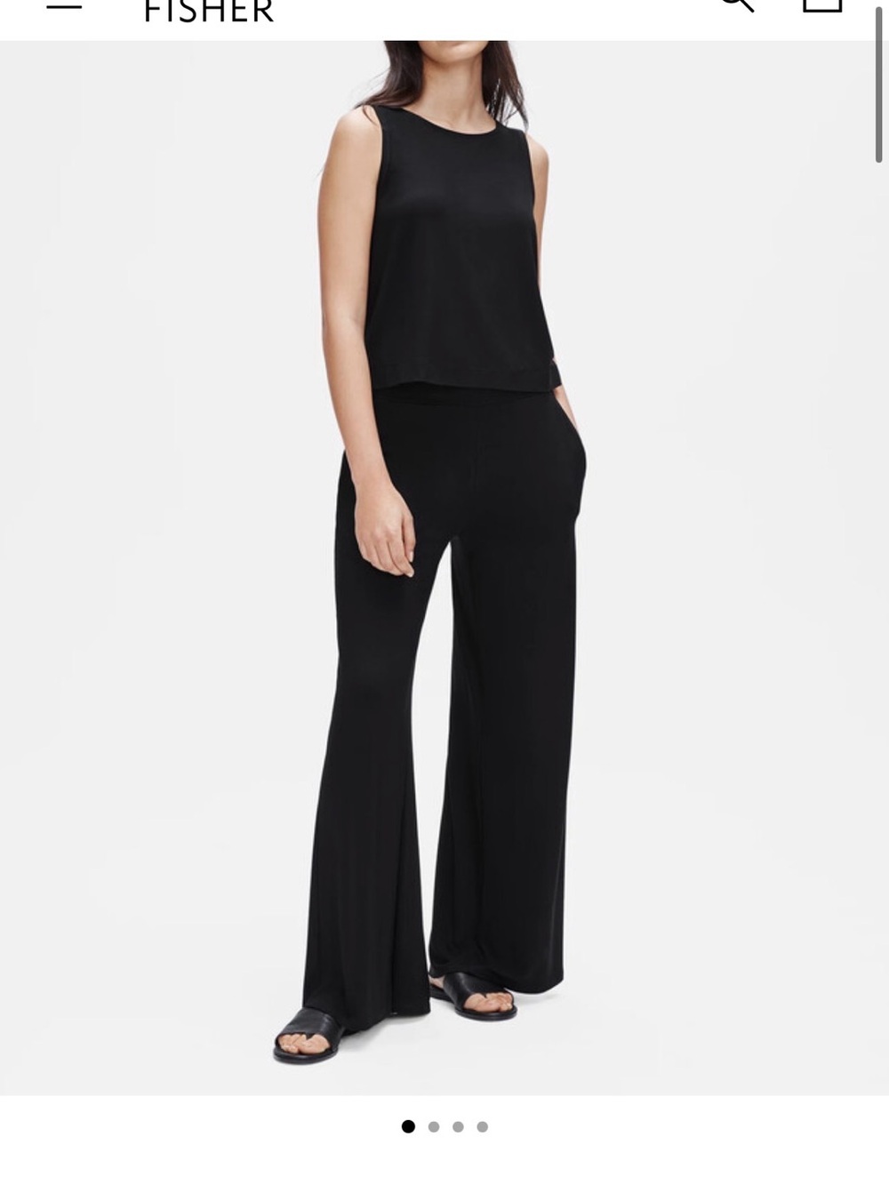 Eileen Fisher Black Sleeveless Wide-Leg Jumpsuit